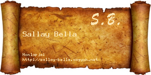 Sallay Bella névjegykártya